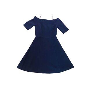 H&M Navy Off-Shoulder Midi Dress